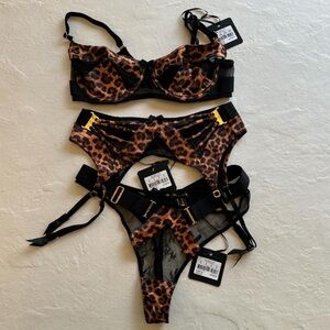 NWT Honey Birdette | Marilyn 3PC Set | Leopard | 34C / Small